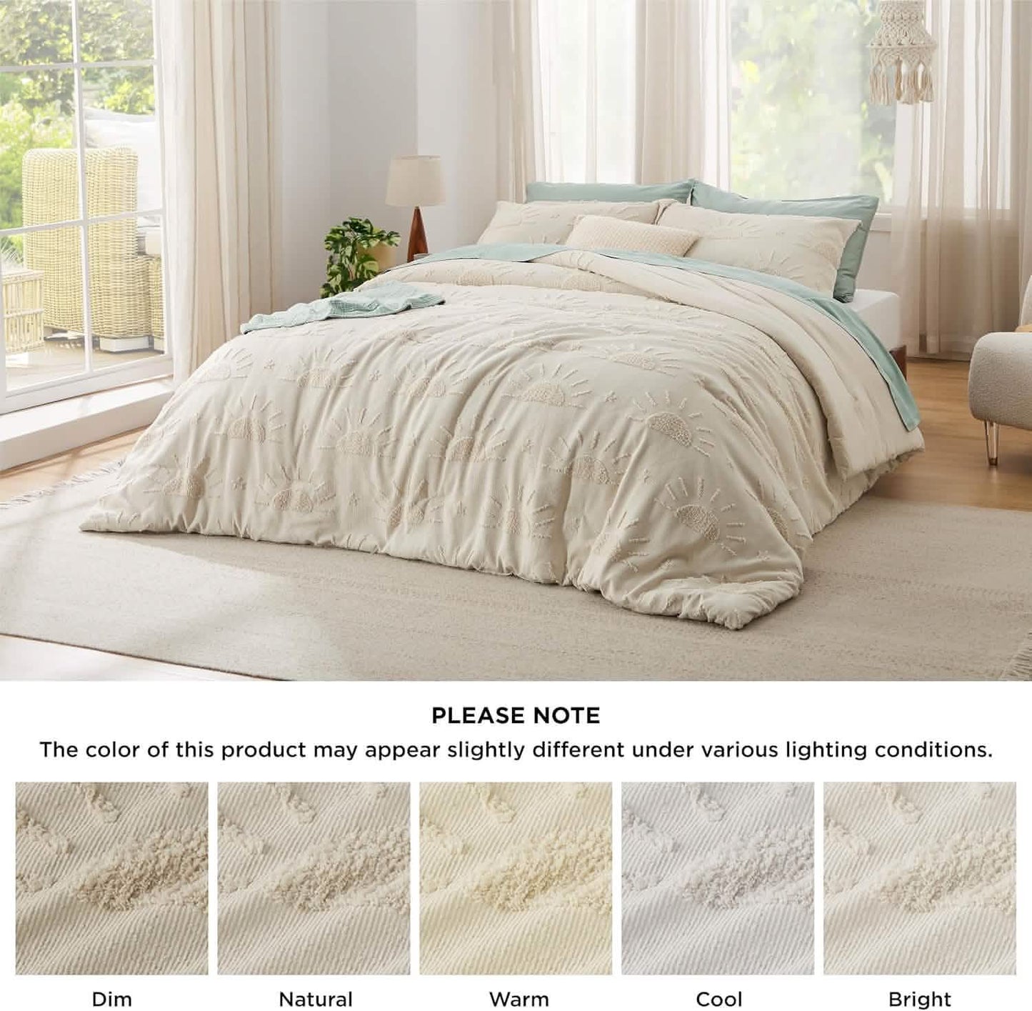 Jacquard Comforter Set Tufted Sun