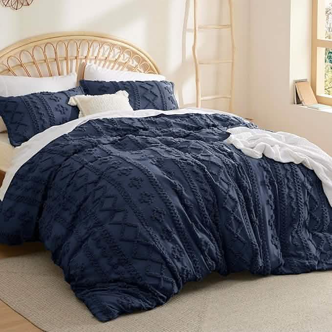 Boho Tufted Embroidery Duvet Cover Set