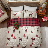 Bedsure Christmas Plaid Comforter Set Reindeer