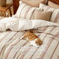 100% Cotton Stripe Textured Jacquard Duvet Cover Set