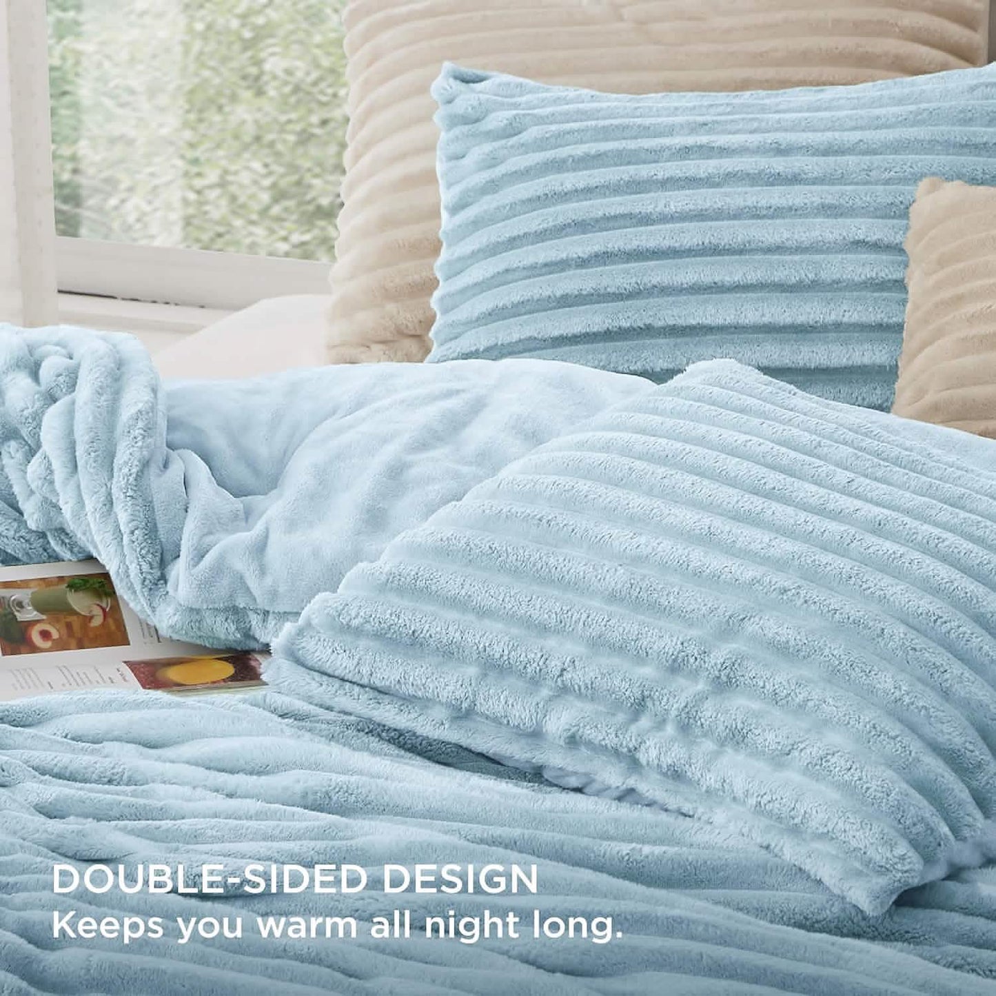 Striped Flannel Comforter Set