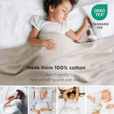 Bedsure 100% Cotton Herringbone Woven Blanket