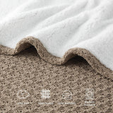 Bedsure Knit Sherpa Reversible Throw Blanket-Grid