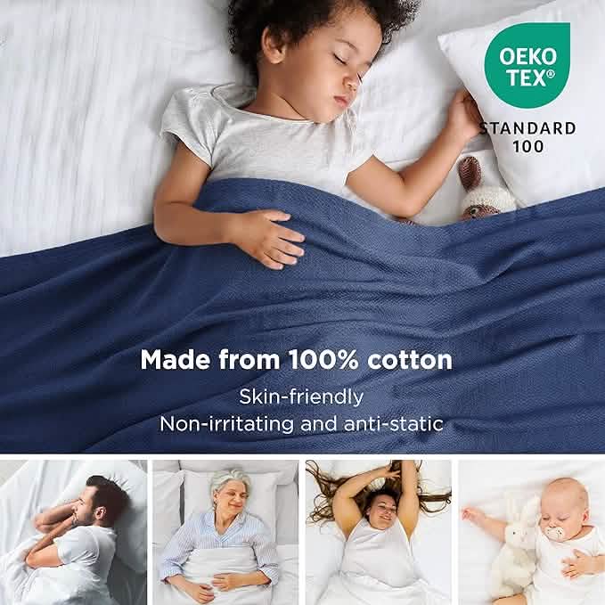 100% Cotton Herringbone Woven Blanket