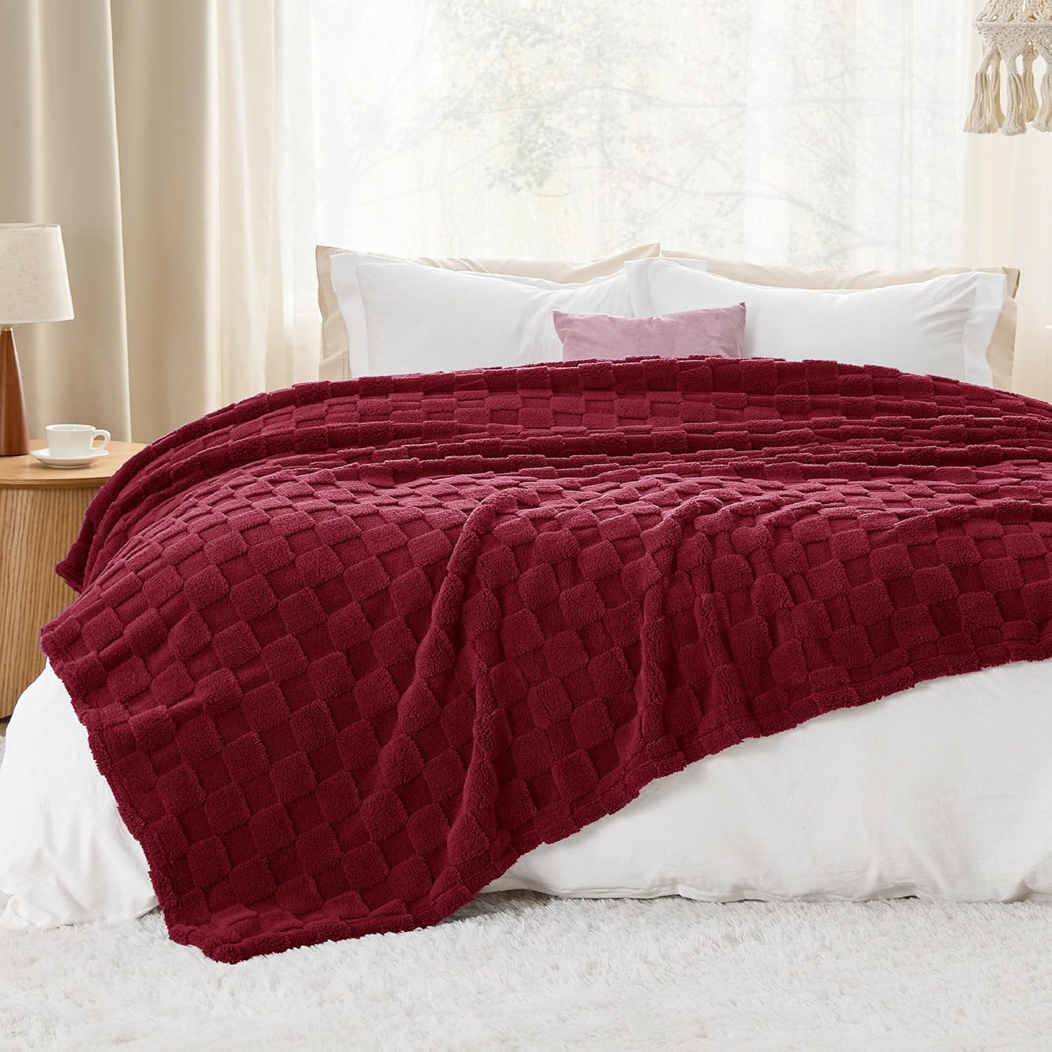 Jacquard Sherpa Shaggy  Blanket