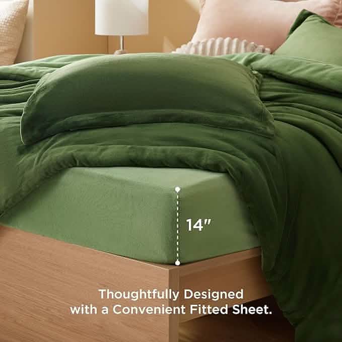 Puffy Flannel Fleece Comforter Set