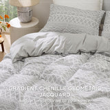 Yarn-Dyed Leaf Jacquard Duvet Cover Set