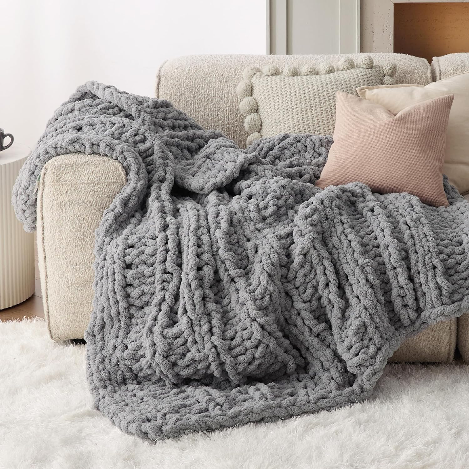 Chunky Knit Chenille Blanket