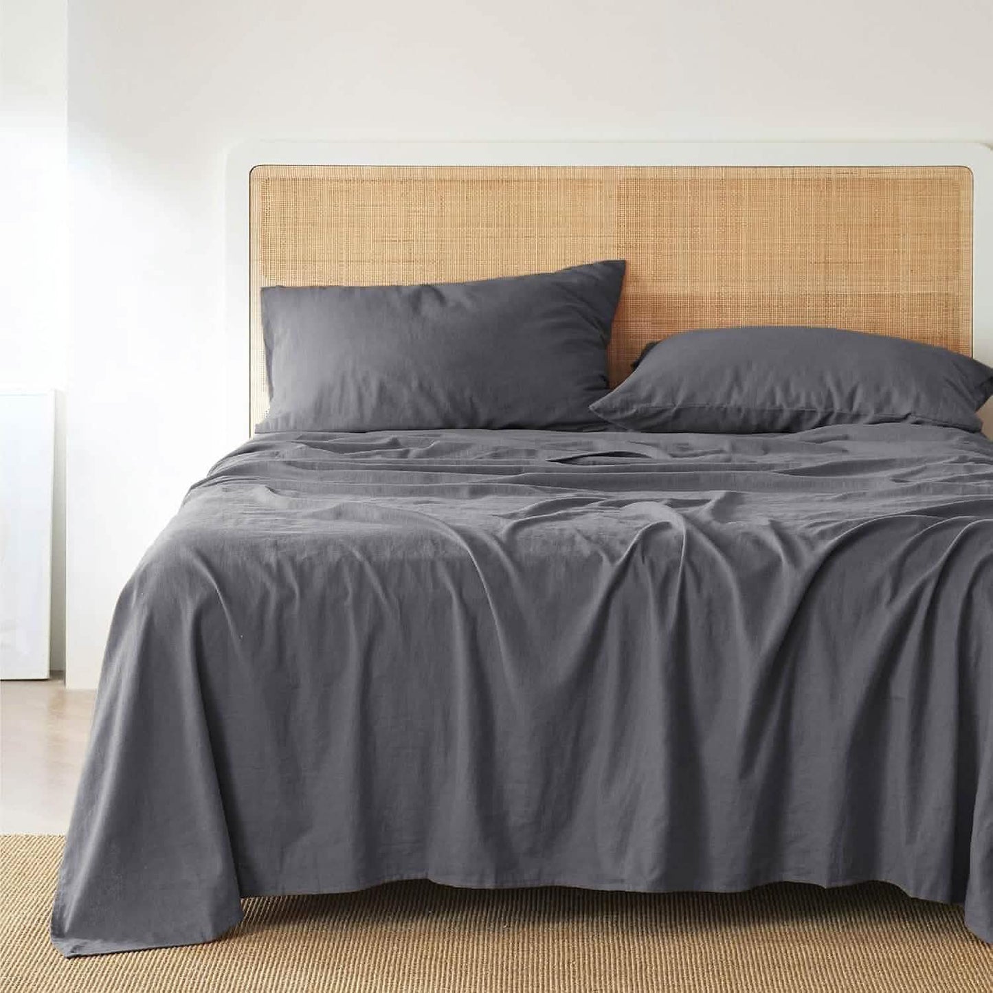 Breathable Cotton Linen Bed Sheet Set