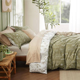 Reversible Floral Print Duvet Cover Set