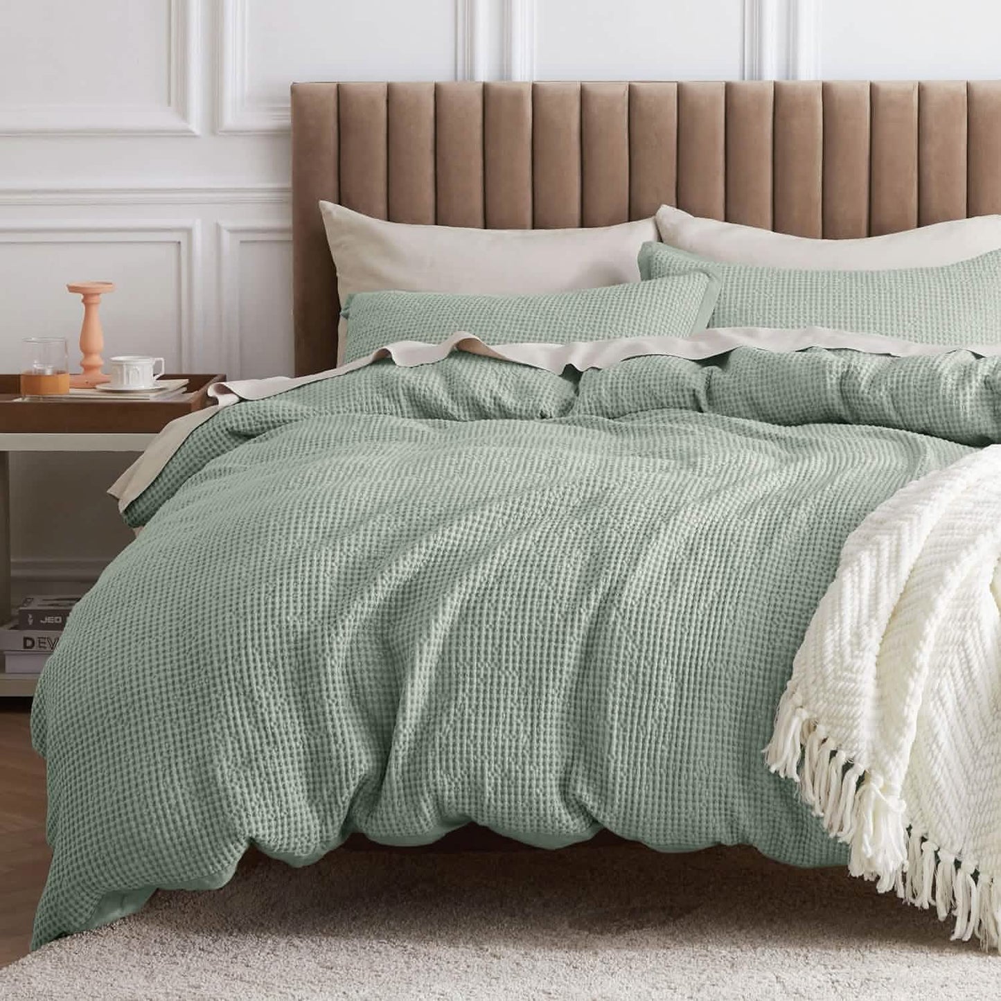 GentleSoft™ Cotton Waffle Weave Duvet Cover Set