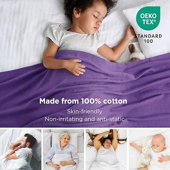 100% Cotton Herringbone Woven Blanket