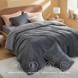 Bedsure Puffy Flannel Fleece Comforter Set