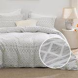 Yarn-Dyed Leaf Jacquard Duvet Cover Set