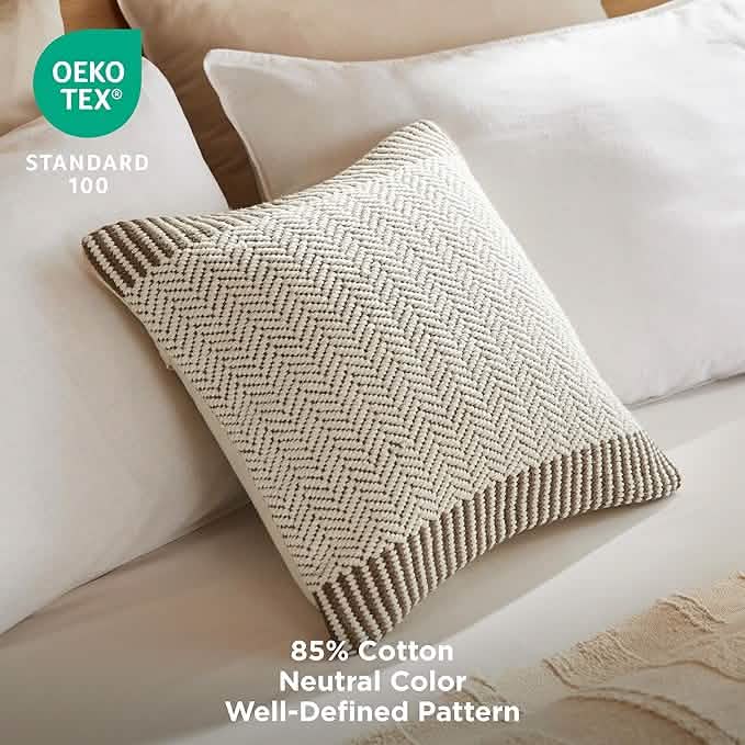 GentleSoft™ Woven Chevron Decorative Pillow Cover