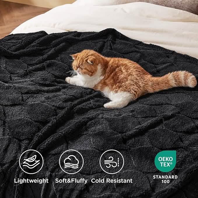 Acquard Decorative Shaggy Fleece Blanket