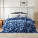 Faux Fur and Sherpa Tie-dye Reversible Blanket