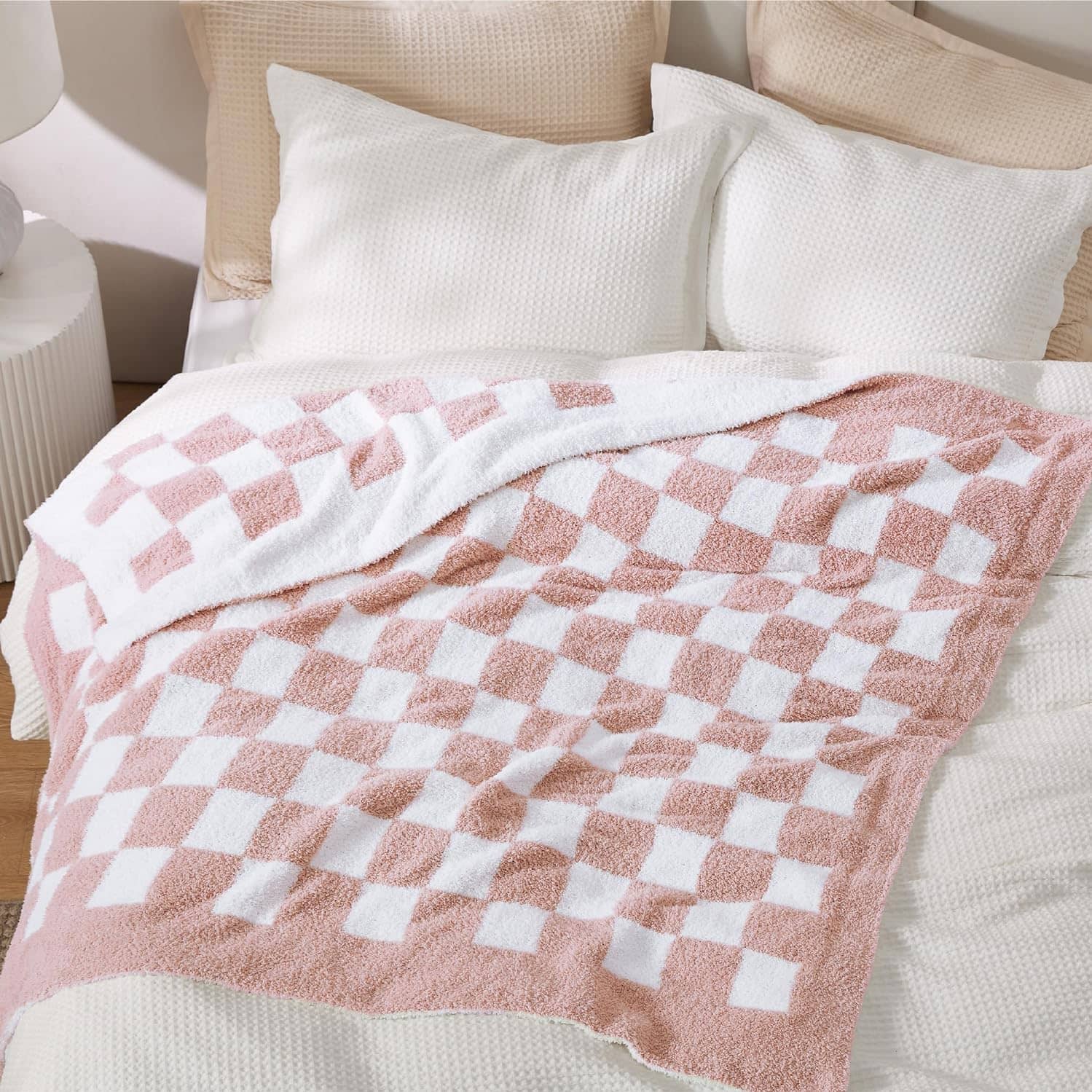 Bedsure Fluffy Fuzzy Plush Knit Throw Blanket