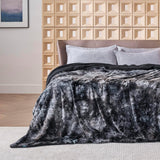 Faux Fur and Sherpa Tie-dye Reversible Blanket