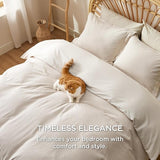 Bedsure 100% Cotton Diamond Jacquard Duvet Cover Set