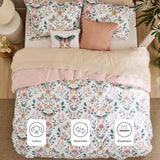 Bedsure Autumn Floral Bed-in-a-bag Pink