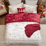 Bedsure Christmas Reindeer Fair Isle Bed-in-a-bag Alphabet