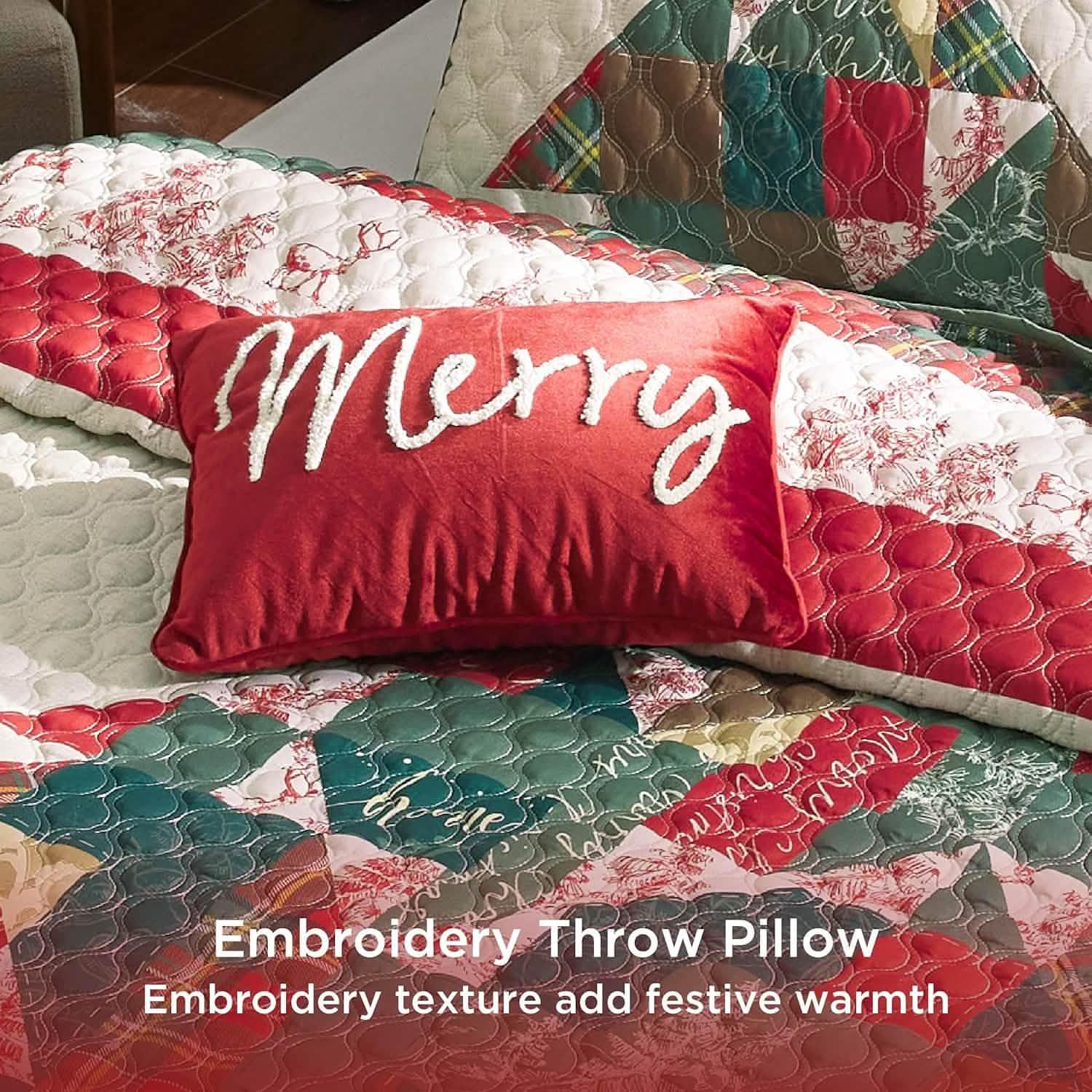 Christmas Modern Patchwork Quilt Set Tree
