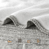 Bedsure Knit Sherpa Reversible Throw Blanket-Cable Knit