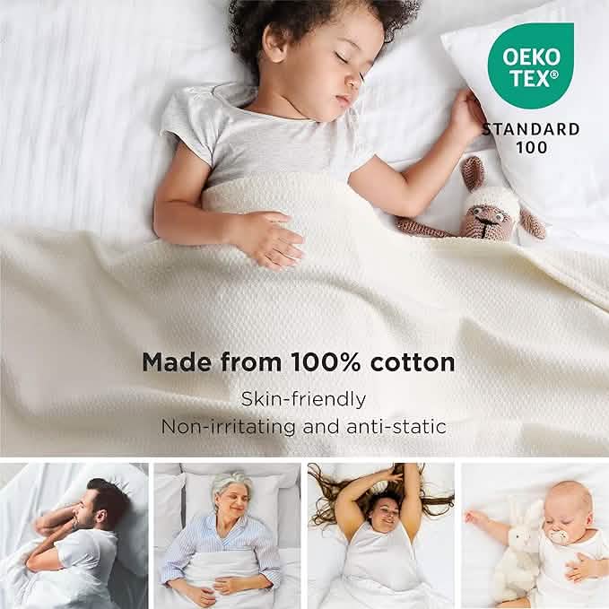 100% Cotton Herringbone Woven Blanket