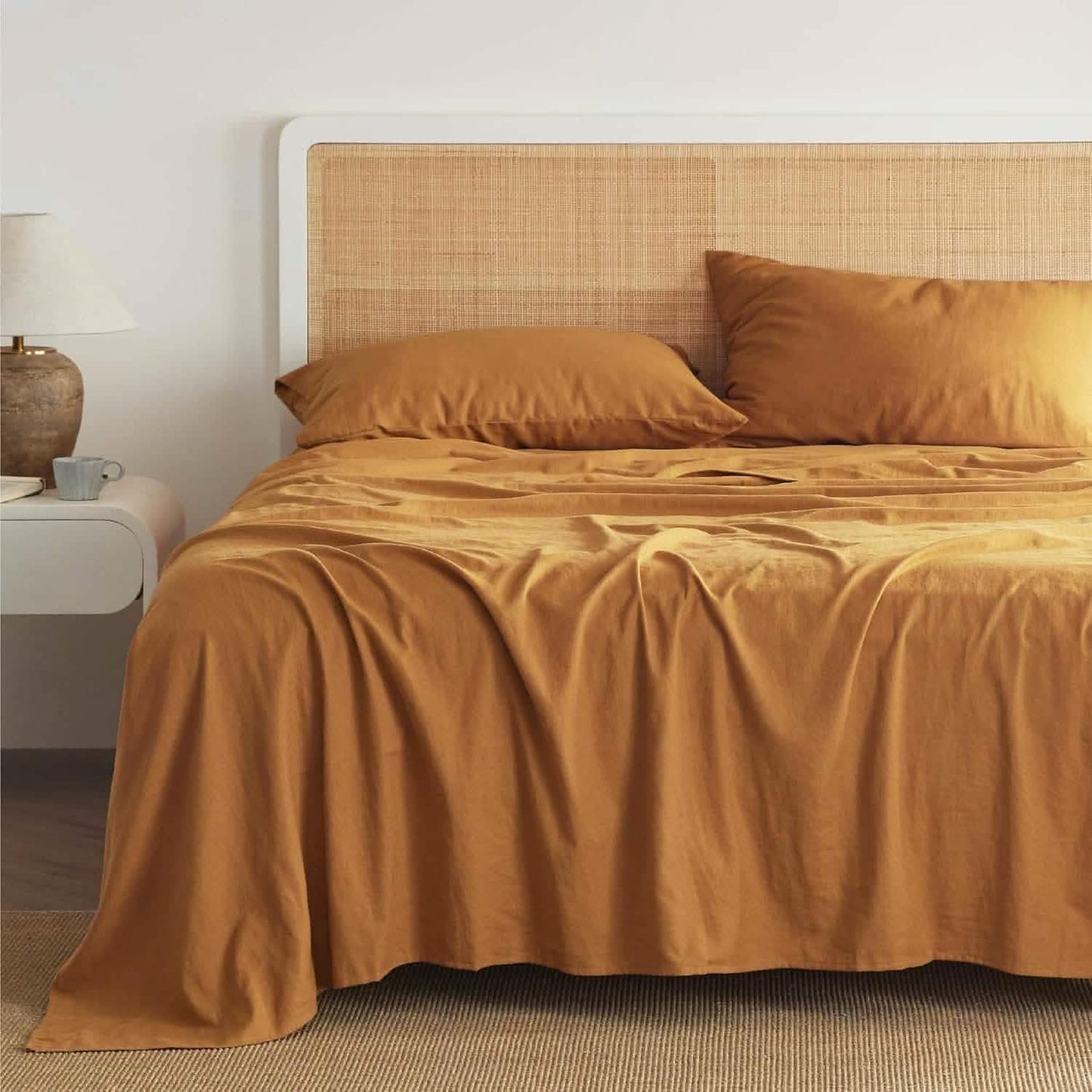 Breathable Cotton Linen Bed Sheet Set