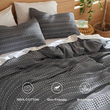 Stone-Washed Waffle Weave Duvet Cover Set