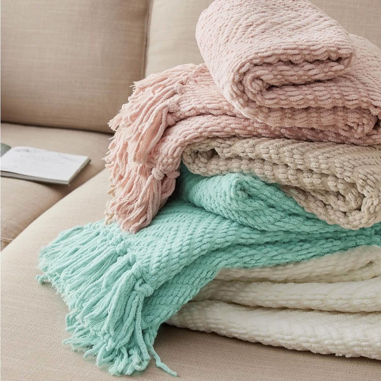 GentleSoft Versatile Knit Woven Chenille Blanket