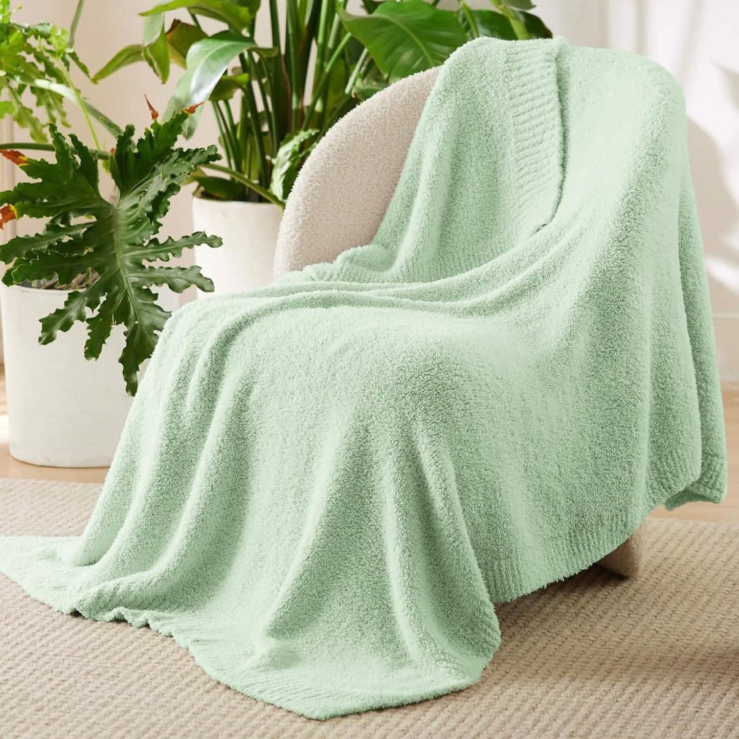 Feather Yarn Throw Blanket