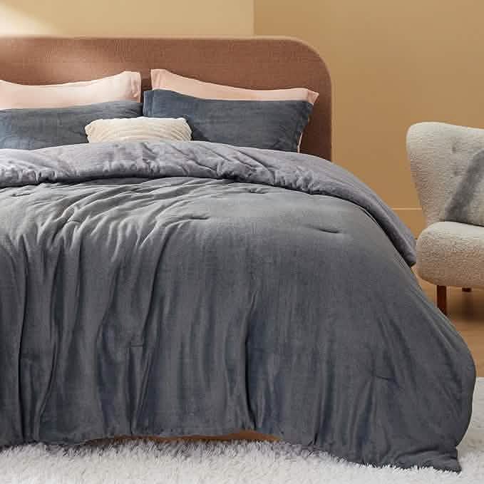 Puffy Flannel Fleece Comforter Set
