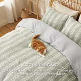 Bedsure 100% Cotton Chenille Triangle Jacquard Duvet Cover Set