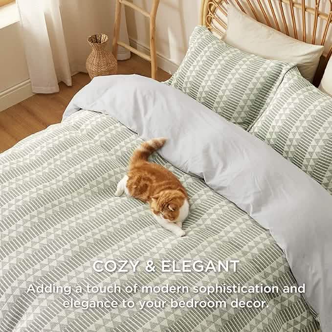 100% Cotton Chenille Triangle Jacquard Duvet Cover Set