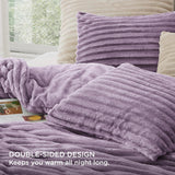 Bedsure Striped Flannel Comforter Set