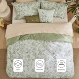 Bedsure Autumn Floral Bed-in-a-bag Green