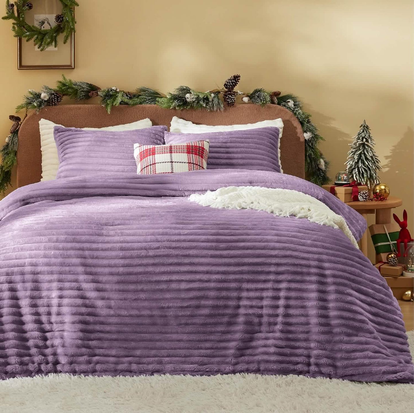 Striped Flannel Comforter Set