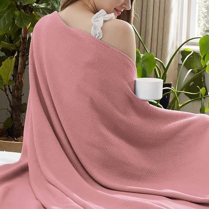 100% Cotton Herringbone Woven Blanket