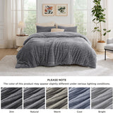 Bedsure Striped Flannel Comforter Set