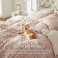 100% Cotton Waffle Stripe X Jacquard Duvet Cover Set