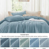 Embroidery Boho Striped Comforter Set