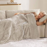 Bedsure Electric Heated Thick Striped Blanket