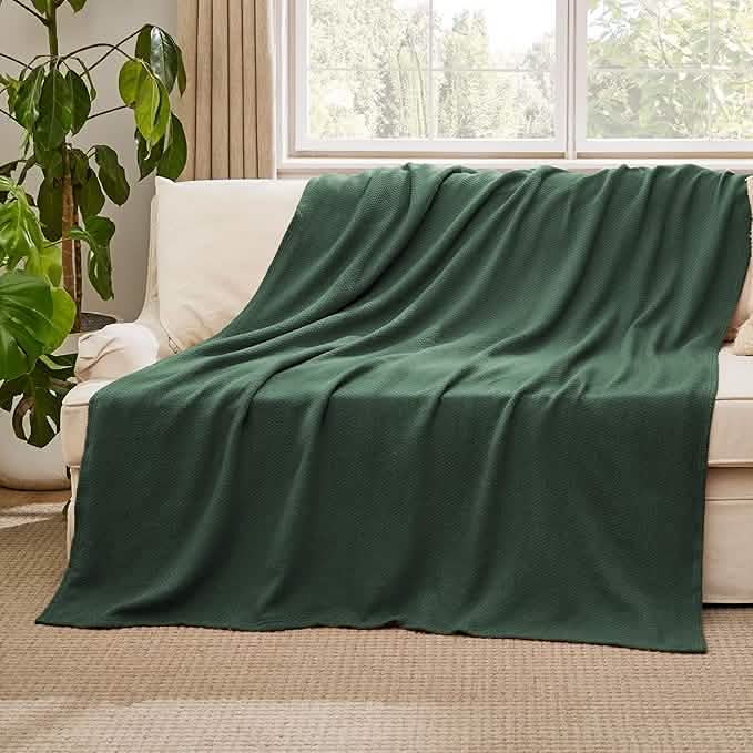 100% Cotton Herringbone Woven Blanket