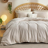 Bedsure 100% Cotton Diamond Jacquard Duvet Cover Set