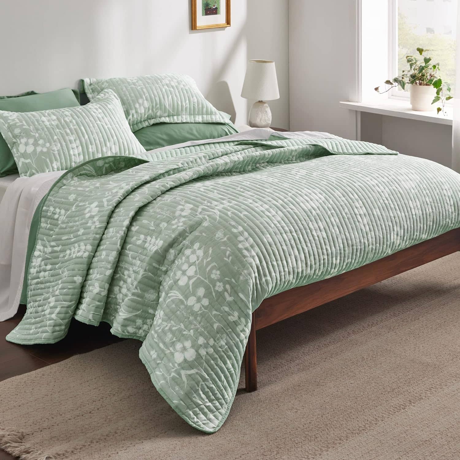 Bedsure Botanical Quilt Set