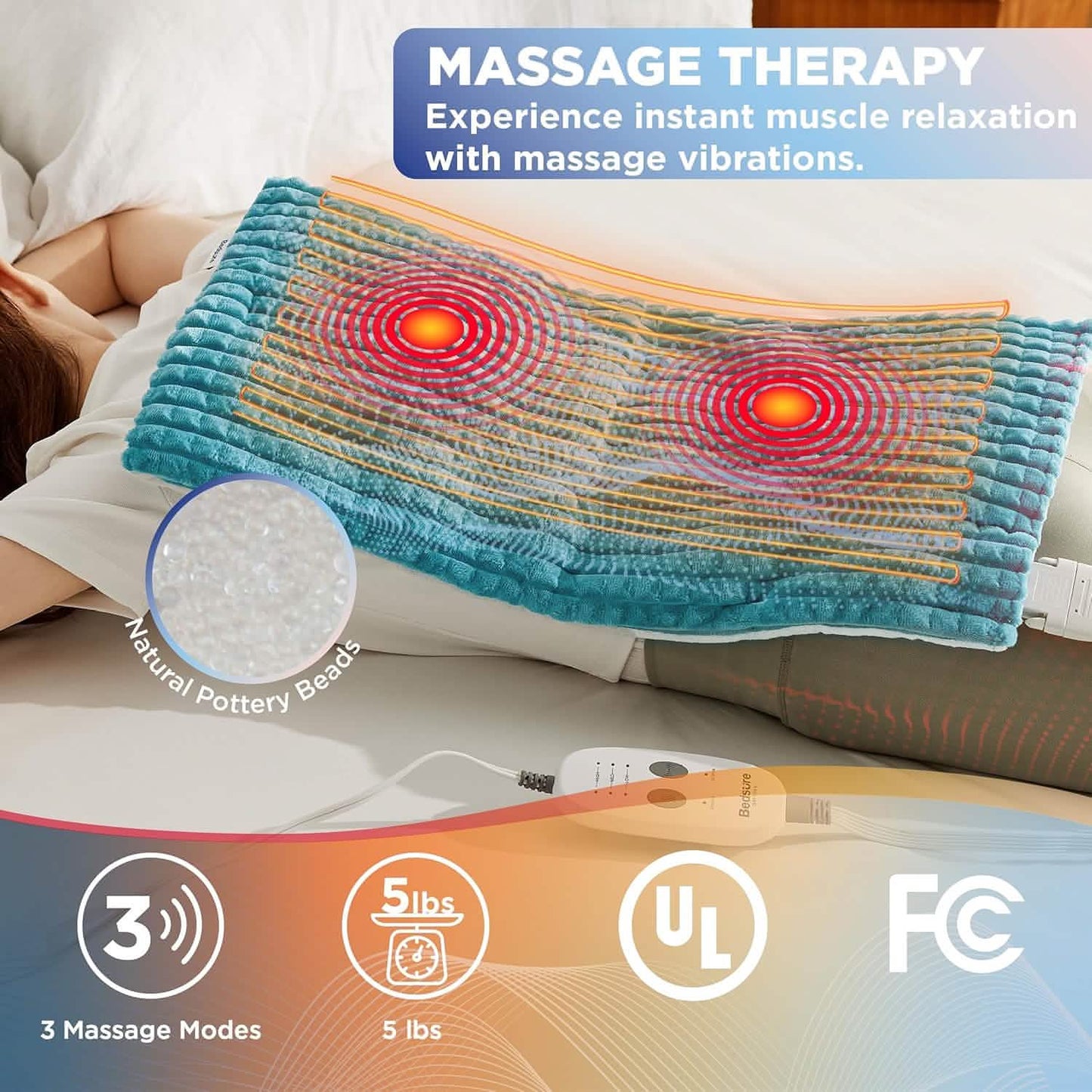 Weighted Heating Pad with Massager