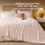 Acquard Decorative Shaggy Fleece Blanket
