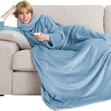 Bedsure Warmth Coverage Flannel Wearable Blanket